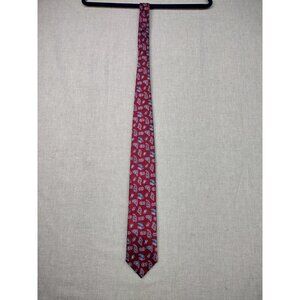 Roundtree & Yorke Men’s 100% Silk Extra Long Tie Red Paisley Pattern Handmade